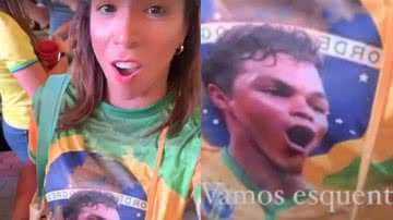 Belle Silva surge no Catar usando camiseta com rosto de Thiago Silva - Foto: Reprodução / Instagram