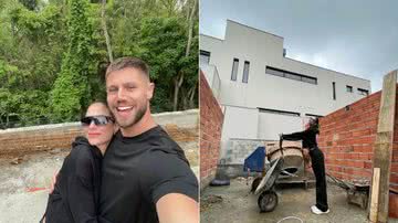 Mari e o noivo na casa em que estão construindo - Foto: Reprodução/Instagram