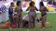 Após eliminação no BBB22, Natália, Jessi e Linn pulam na piscina de topless - Reprodução/Globo