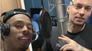 Paulo André surge gravando em estúdio com o rapper Filipe Ret - Reprodução/Instagram