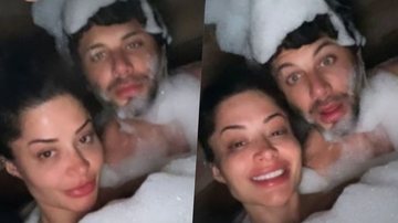Jesus Luz compartilha momento íntimo e de diversão na banheira com Aline Campos - Foto/Instagram