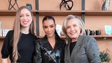Kim Kardashian se encontrou com Hillary Clinton e sua filha Chelsea Clinton - Reprodução: Instagram