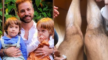 Thales Bretas mostra os filhos passando creme em suas pernas - Reprodução/Instagram