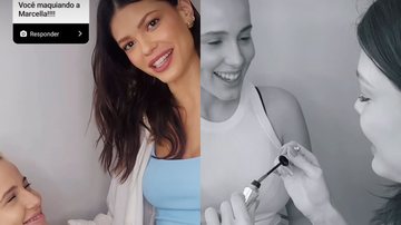 Vitória Strada maquia a noiva, Marcella Rica - Reprodução/Instagram