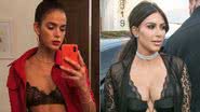 A atriz Bruna Marquezine e a socialite Kim Kardashian usando sutiã de renda - Foto: Reprodução/Instagram