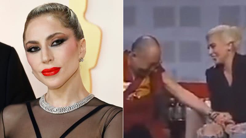 Montagem de fotos da cantora Lady Gaga e do vídeo que voltou a viralizar nesta semana - Foto: Reprodução/Getty Images