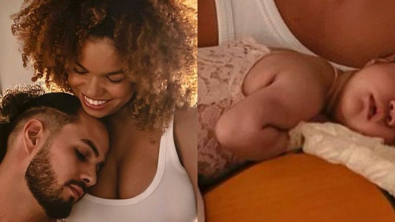 Jeniffer Nascimento exibe rostinho da filha recém-nascida - Reprodução/Instagram/Katia Rocha