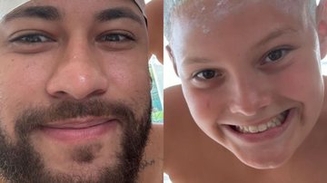 Neymar Jr e Davi Lucca platinam o cabelo juntos - Reprodução/Instagram