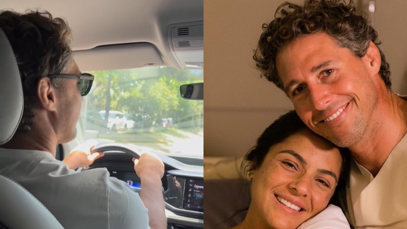 Ex-judoca Flávio Canto compartilha momento em que Gabriela Palermo e Thomaz, recém-nascido, voltam para casa - Foto: Reprodução / Instagram