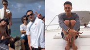 Trio de amigos aparecem juntos em um clique acompanhados de mais pessoas para curtir o dia de descanso no arquipélago de Fernando de Noronha - Foto: Reprodução / Instagram