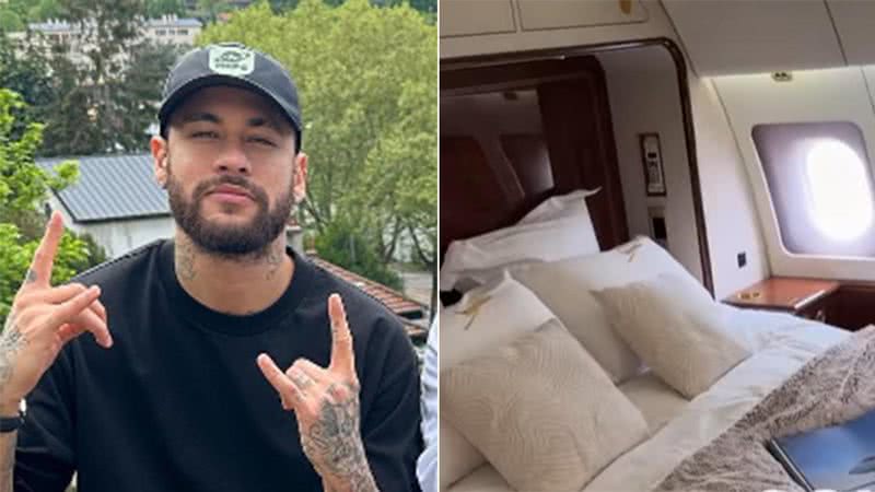 Neymar Jr choca ao mostrar seu jatinho de luxo com cama de casal - Foto: Reprodução / Instagram