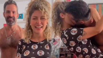 Bárbara Borges e Iran Malfitano usam pijama com fotos do casal e dão beijão apaixonado - Reprodução/Instagram
