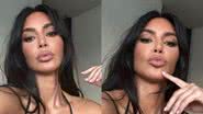 Empresária e socialite Kim Kardashian aposta em biquíni preto para deixar seguidores malucos - Foto: Reprodução / Instagram