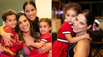 Montagem de fotos de Camilla Camargo e sua família no aniversário de Julia, caçula da atriz - Foto: Iara Amâncio Fotografia
