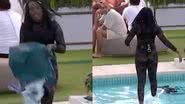Leidy Elin joga malas de Davi na piscina - Reprodução/Globo