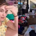 Virginia separa roupas para doação - Reprodução/Instagram