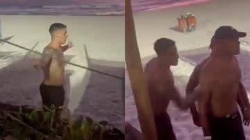 Ex-peão Tiago Ramos é flagrado agredindo homem na praia - Reprodução/Twitter