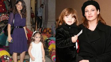 Salma Hayek e Linda Evangelista com seus filhos - Getty Images