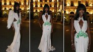 A modelo Naomi Campbell foi ao jantar de gala do casamento real de Mônaco com um modelo Givenchy com decote provocante - Getty Images