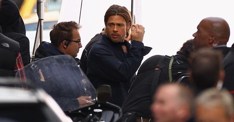 Brad Pitt durante as filmagens de World War Z - Getty Images