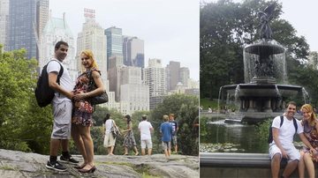Grávida de seis meses, Babi celebra o belo momento com o analista de sistemas Felipe Corrêa em pleno Central Park. Os dois, que foram namorados de infância, se reencontram 25 anos depois.