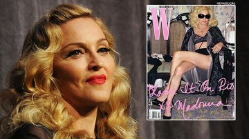 A cantora Madonna em 2011 e na capa da revista 'W', clicada no Rio de Janeiro, em dezembro de 2008. - Getty Images