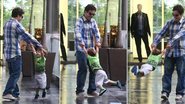 Thiago Rodrigues se diverte com o filho Gabriel no shopping - Daniel Delmiro / AgNews