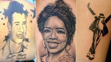 As tatuagens fanáticas de artistas - Fotomontagem