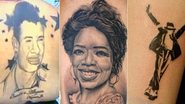 As tatuagens fanáticas de artistas - Fotomontagem