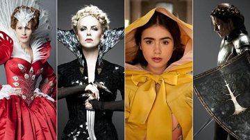 Julia Roberts e Charlize Theron como Rainha Má; Lily Collins e Kristen Stewart como Branca de Neve - Fotomontagem