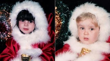 Sthefany e Kayky Brito quando eram crianças, em clima natalino - Arquivo Pessoal