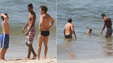Marcos Frota leva o filho Davi à praia - AgNews/Dilson Silva