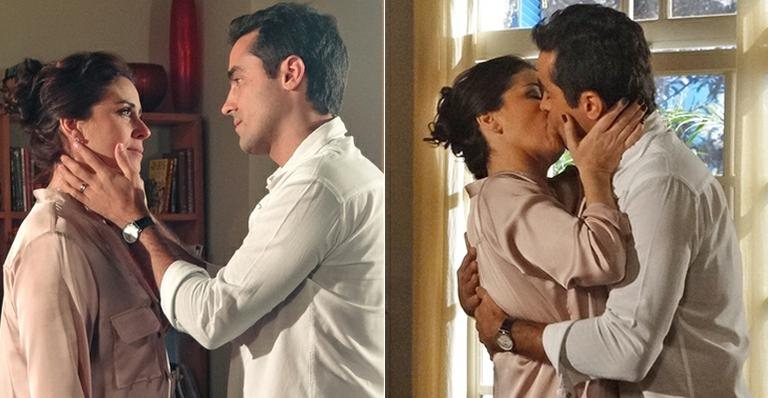 Claudia e Vicente se beijam novamente - TV Globo/Divulgação