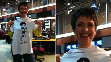 Sandra Annenberg e a camiseta com a frase "Que deselegante" - Reprodução/ Facebook