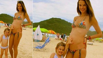 Alessandra Ambrosio exibe a barriguinha de gravidez e ganha carinho da filha Anja - Reprodução/Facebook