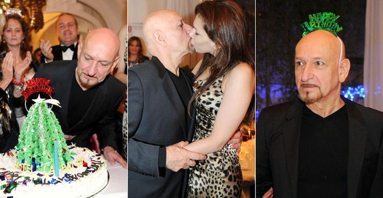 Ben Kingsley celebra 68 anos com direito a beijo apaixonado na esposa brasileira, Daniela Lavender - Grosby Group