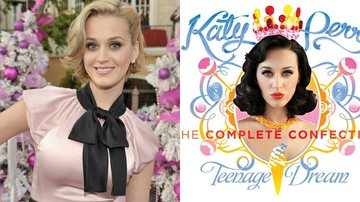 Katy Perry e a capa de 'Teenage Dream:The Complete Confection' - Getty Images; Divulgação