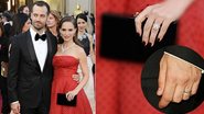 Natalie Portman e Benjamin Millepied: casal exibe alianças que poderiam ser de casamento na entrega do Oscar 2012 - Getty Images