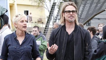 Brad Pitt e Ellen Degeneres visitam vítimas do furacão Katrina em Nova Orleans - Grosby Group