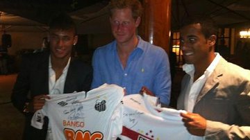 Neymar, Lucas e príncipe Harry: encontro em SP - Reprodução/Twitter