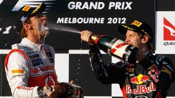 Banho de champanhe com Vettel - Reuters