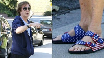 Paul McCartney usa sandália com bandeira dos Estados Unidos, em Los Angeles - The Grosby Group