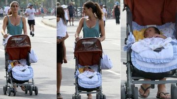 Cynthia Howlett passeia com filho recém-nascido pelo Rio de Janeiro - Wallace Barbosa / AgNews