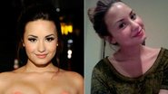 Demi Lovato com e sem maquiagem - Getty Images/ Reprodução Twitter
