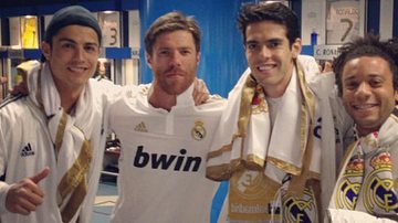 Cristiano Ronaldo, Xabi Alonso, Kaká e Marcelo comemoram título do Campeonato Espanhol - Reprodução/Twitter