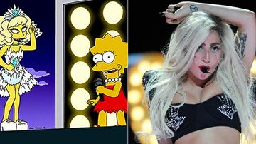 Lady Gaga em 'Os Simpsons' - Divulgação; Getty Images