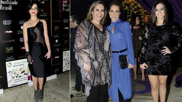 O abraço de Gottsha e Letícia Spiller entre Bruna Linzmeyer e Giovanna Lancellotti, as duas são premiadas na estreia na TV - paulo mumia