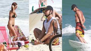 Paulinho Vilhena e Thaila Ayala curtem sol carioca na praia do Recreio dos Bandeirantes, Rio de Janeiro - Delson Silva / AgNews