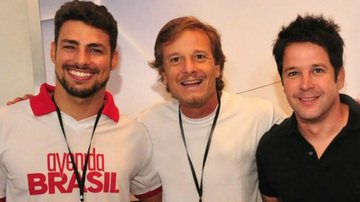 Cauã Reymond, Marcello Novaes e Murilo Benício nos bastidores de 'Avenida Brasil' - Divulgação/ Rede Globo