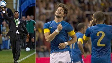Pelé e a comemoração de Alexandre Pato após marcar um gol no amistoso entre Brasil e Suécia - Reuters; Getty Images